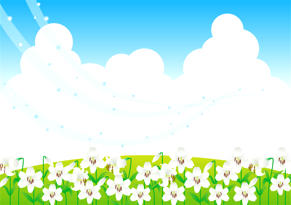 Lily flower wind clouds