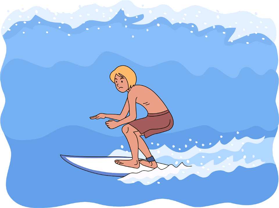Man boy surfing surfer