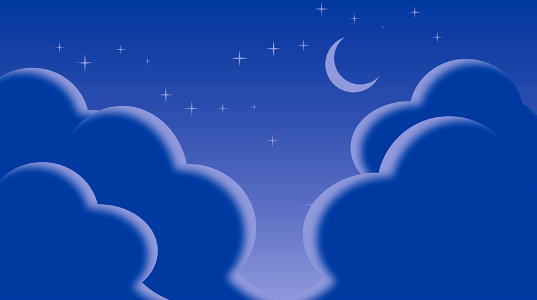 Night sky moon clouds