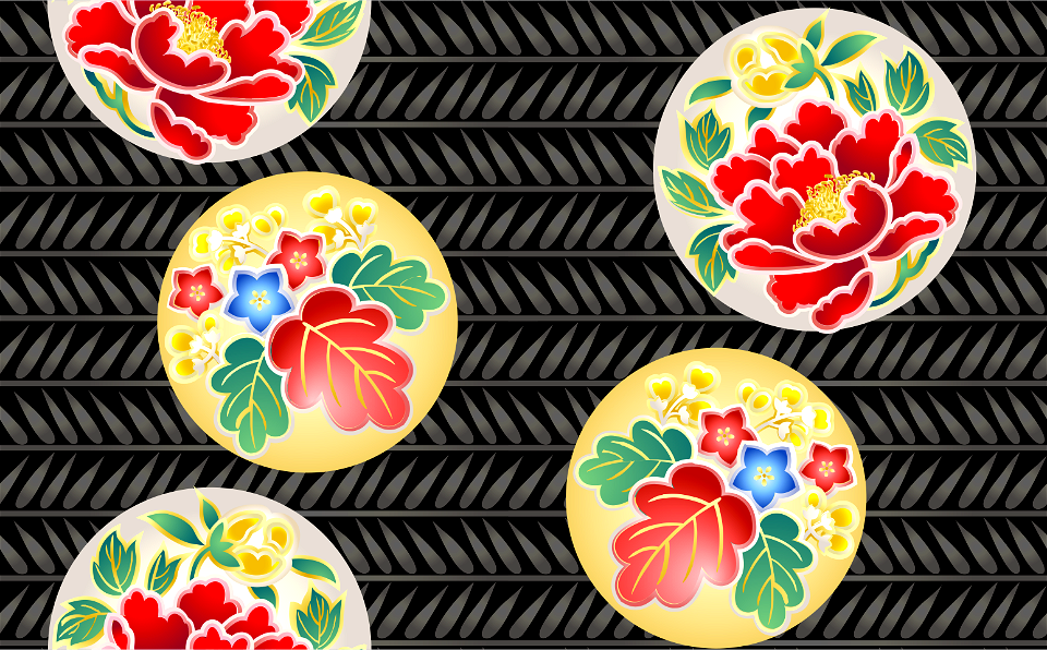 Princess tree peonies japanese background