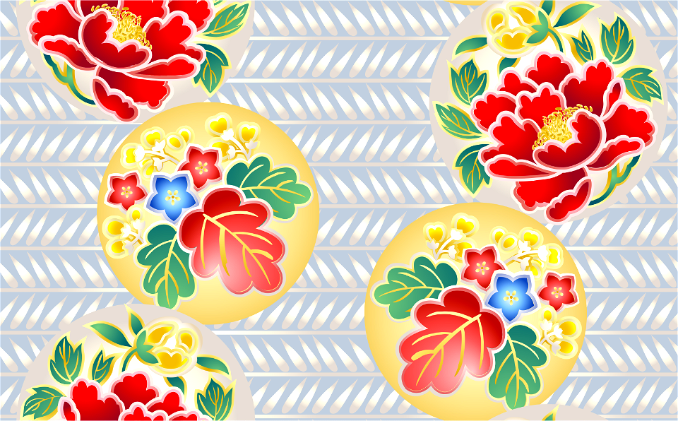 Princess tree peonies japanese background