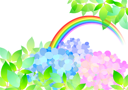 Rainbow and flowers
