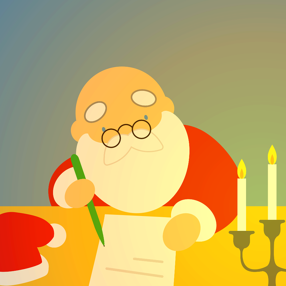 Santa claus writting a letter