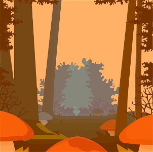 Forest with Mushrooms