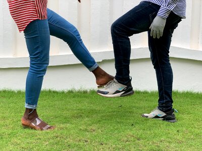 People sneakers legs photo