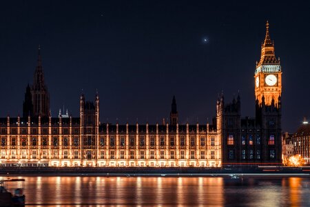 Big Ben Clock Tower and London at Night photo