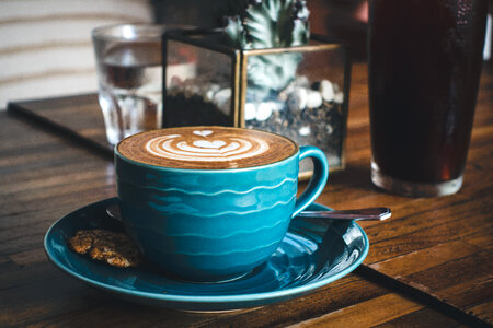 Dreamy flatwhite coffee with perfect latte art photo