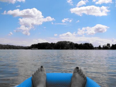 Feet sky clouds