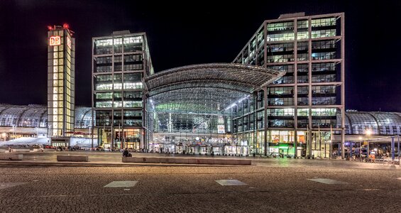 Railway station glass facade capital photo