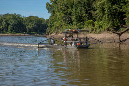 U.S. Fish and Wildlife Service boat, The Magna Carpa, searching for invasive carp-4
