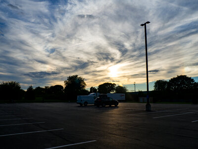 Sunset over Parking Lot photo