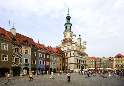 main market square in the old town of Poznan photo