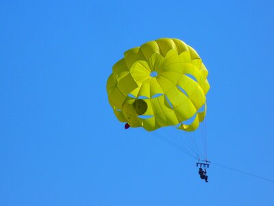 Parachute flying bird's eye view