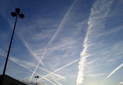 Chemtrails contrails the evening sky photo