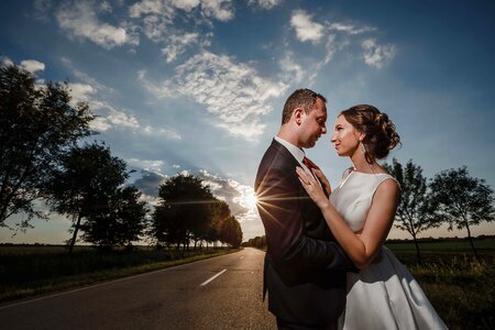 Sunset romantic road photo