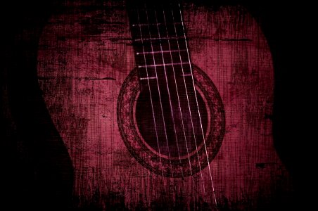 Acoustic guitar photomontage photo