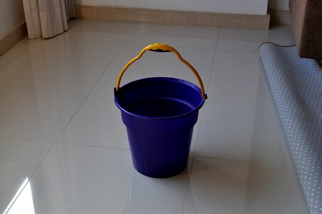 Blue bucket plastic photo
