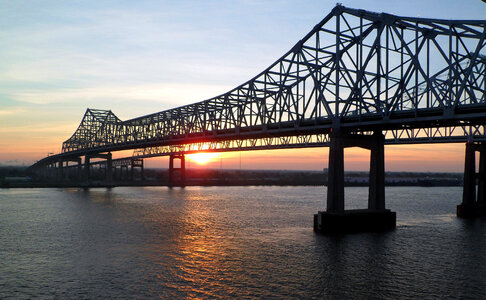 Bridge across the Mississippi River in New Orleans, Louisiana photo