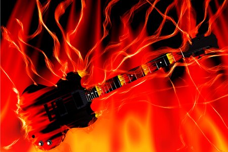 Guitar in Flames photo
