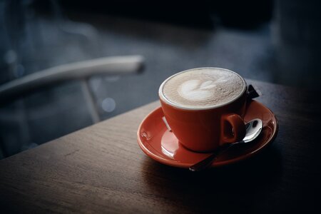 Cappuccino Coffee Cup in Cafe photo