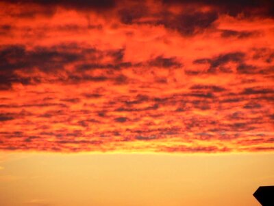 Clouds fire red