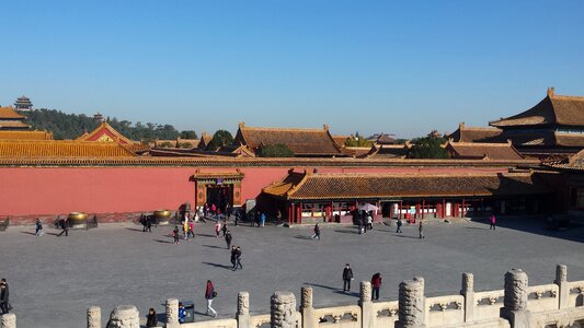 China Tiananmen gate with Great Wall photo
