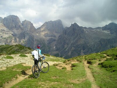 Marmolada south wall singletrail away photo