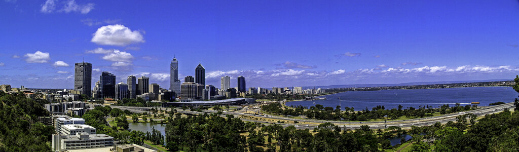 Panoramic Skyline View of Perth, Australia photo