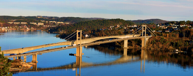 Bridge over the River in Norway photo