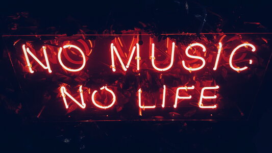 No Music No Life Red Neon photo