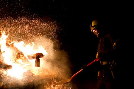 Fire firefighter sparks photo