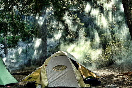 Camping in the Yosemite Valley at Yosemite National Park, California photo