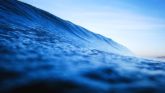 Sea ocean wave blue photo