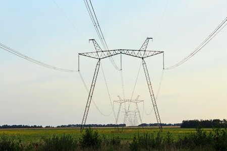 Transmission towers electricity power line photo