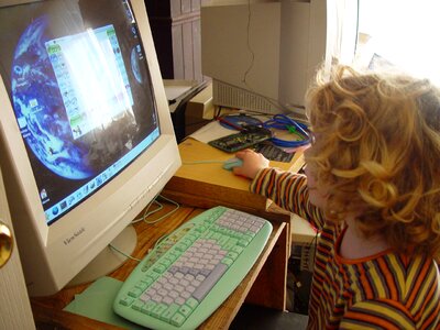 Baby computer keyboard photo