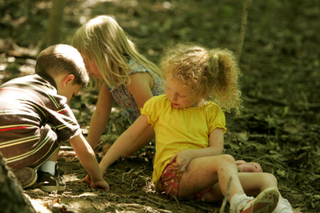 Kids playing in the dirt