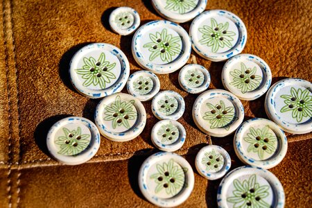 Button decoration leather