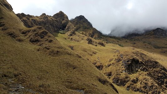 Wild landscape of the Inca Trail, Peru photo