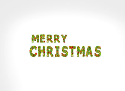 Merry Christmas inscription and white background photo