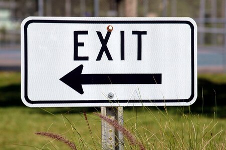 Arrow exit sign photo