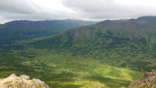 Cloudy high land mountain photo