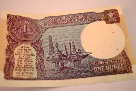 One Rupee Note India photo