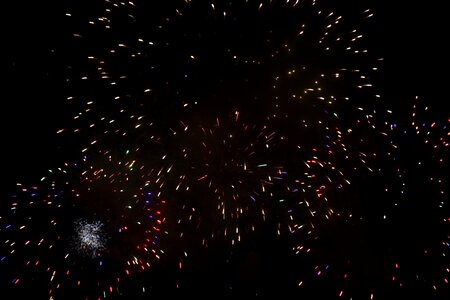 Shower of sparks pyrotechnics new year's day photo