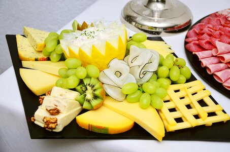 Buffet cheese plate hearty photo