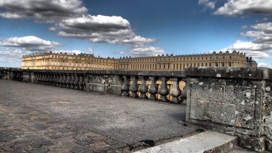 Outside view of Famous palace Versailles. photo