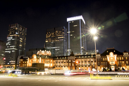 Night view of Tokyo Station photo