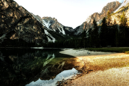 Majestic Mountain landscape with lake photo