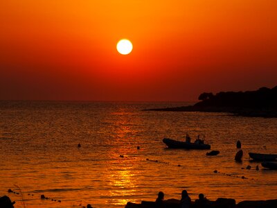 Sunset romantic bay photo