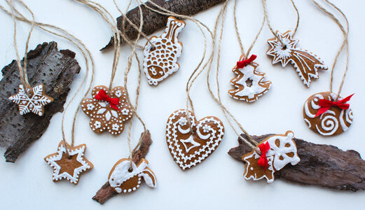 Cute homemade Christmas cinnamon gingerbread photo