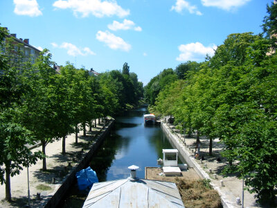 Lend canal in the centre of Klagenfurt, Austria photo